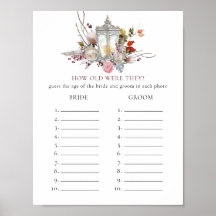 Juego clásico de ducha de novia de rosas florales