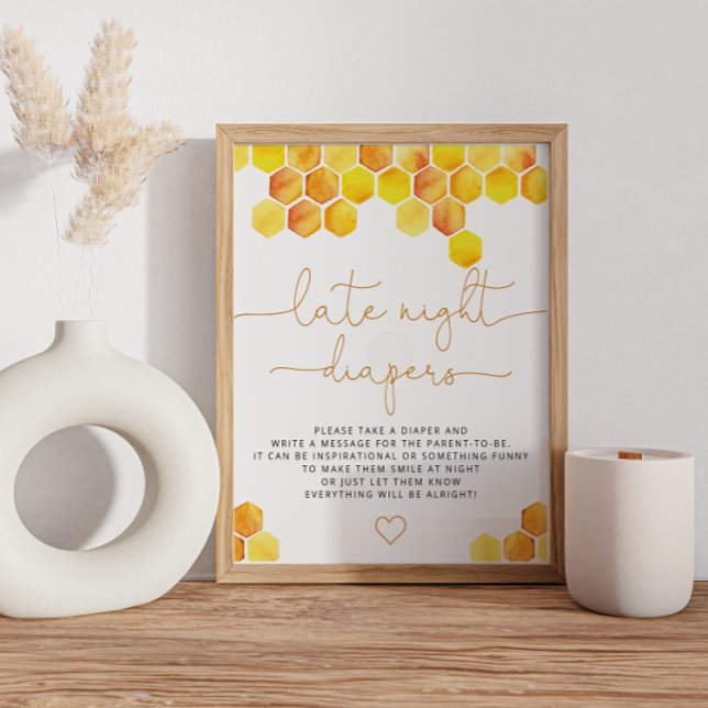 Póster Juego de Abejas Baby Shower Late Night Diapers. Pó (Subido por el creador)
