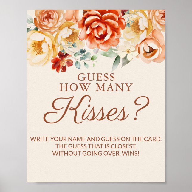 Póster Juego de Adivina Besos para Despedida de Soltera B (Frente)