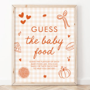 Póster Juego de Adivina la Comida para Bebé Fall Gingham