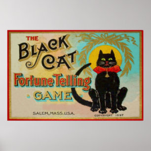 Póster Juego de adivinación de gato negro