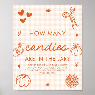 Póster Juego de adivinanza de dulces dibujados a mano en