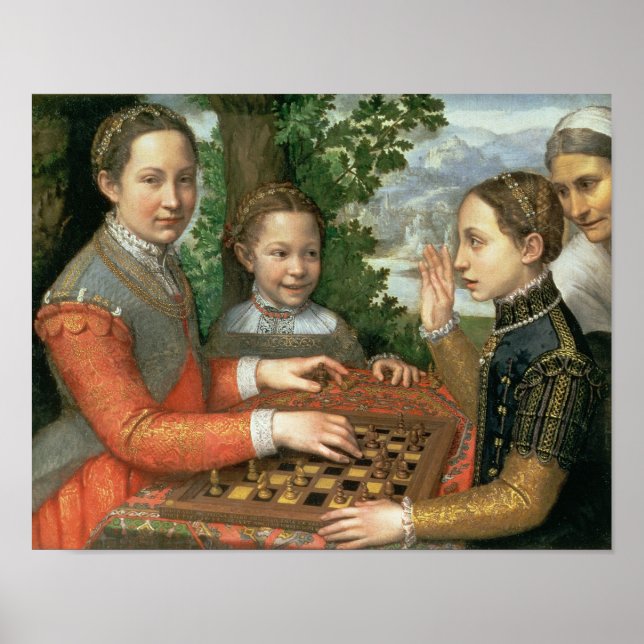 Póster Juego de ajedrez, 1555 (Frente)