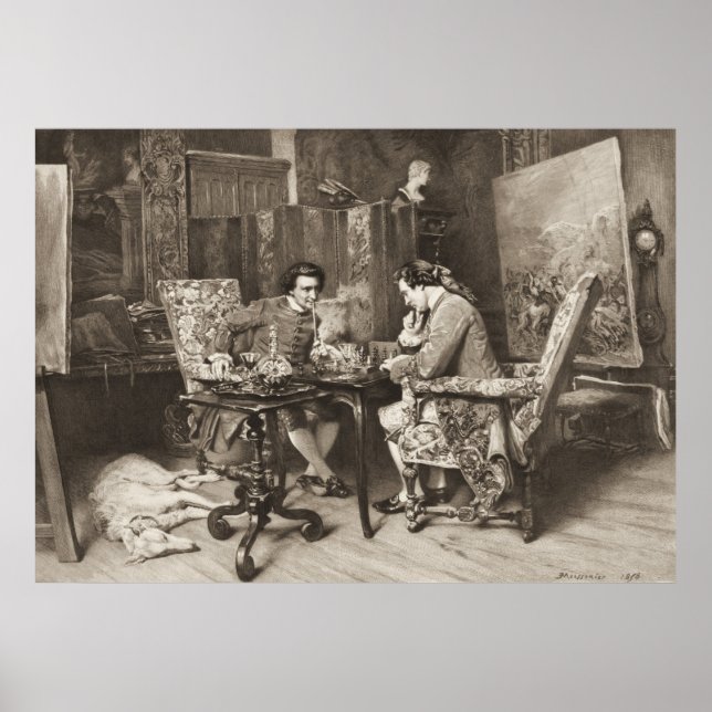 Póster Juego de ajedrez 1898 (Frente)