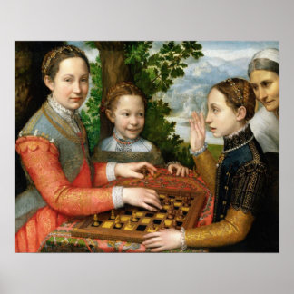 Póster Juego de ajedrez de Sofonisba Anguissola - Circa 1