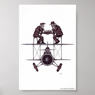 Póster Juego de ajedrez en el plano Surreal lápiz lápiz l