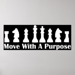 Póster Juego de ajedrez-Mover con un propósito