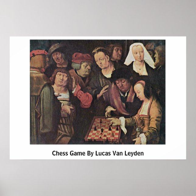 Póster Juego De Ajedrez Por Lucas Van Leyden (Frente)