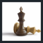 Póster Juego de ajedrez sobre Poster<br><div class="desc">Jaque mate de ajedrez con el rey caído.</div>