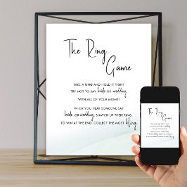 Póster Juego de Anillo Bridal Shower Soft Green Wash