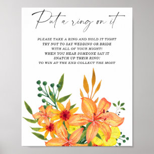 Póster Juego de anillo de primavera floral