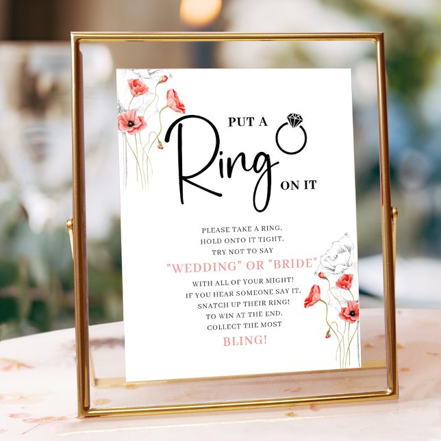 Póster Juego de anillo moderno Floral Bridal Shower Game  (Subido por el creador)