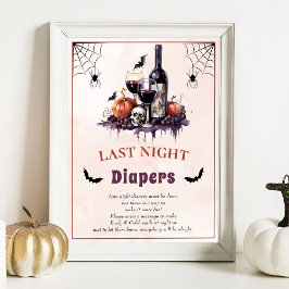 Póster Juego de Baby Shower "Anoche" de Halloween