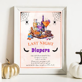 Póster Juego de Baby Shower "Anoche" de Halloween