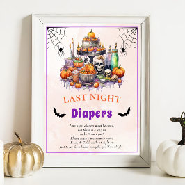 Póster Juego de Baby Shower "Anoche" de Halloween