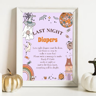 Póster Juego de Baby Shower "Anoche" de Halloween
