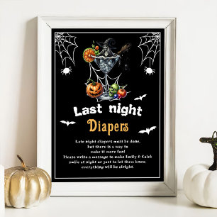 Póster Juego de Baby Shower "Anoche" de Halloween