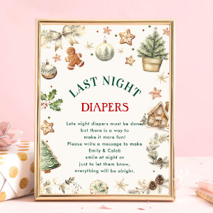 Póster Juego de Baby Shower "Anoche Los Diapers"