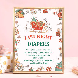 Póster Juego de Baby Shower "Anoche Los Diapers"