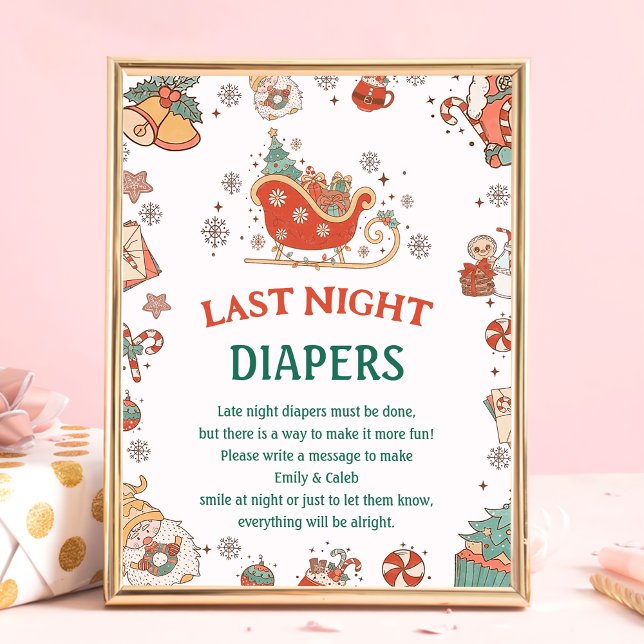 Póster Juego de Baby Shower "Anoche Los Diapers" (Subido por el creador)