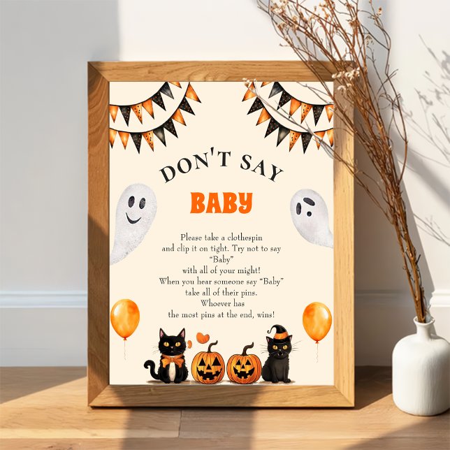 Póster Juego de Baby Shower Boo Black Cat "Don't Say Baby (Subido por el creador)