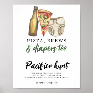 Póster Juego de baby shower: buscador de chupete de bebé