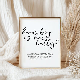 Póster Juego de baby shower con letra script moderna negr