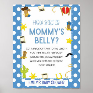 Póster Juego de Baby Shower Cute Cowboy Rótulo