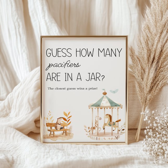 Póster Juego de Baby Shower de animales de enfermería zoo (Subido por el creador)