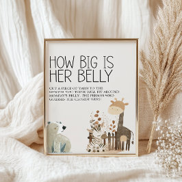 Póster Juego de Baby Shower de animales de la guardería Z