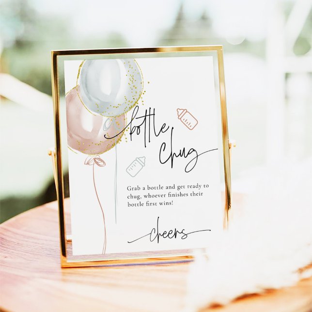 Póster Juego de Baby Shower de botella Chug Beer revelado (Subido por el creador)