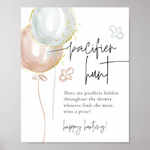 Póster Juego de Baby Shower de caza de pacificadores de g