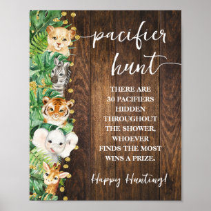 Póster Juego de Baby Shower de caza de Safari Pacífico ru