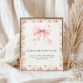 Póster Juego de baby shower de comida para bebé floral Co