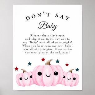 Póster Juego de Baby Shower de Halloween "No digas bebé"