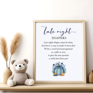 Póster Juego de Baby Shower de la Calabacita: Pañales de 