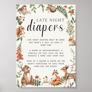 Póster Juego de Baby Shower de Late Night Diapers