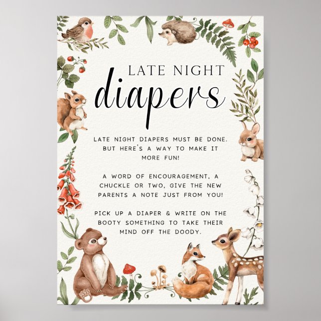 Póster Juego de Baby Shower de Late Night Diapers (Frente)