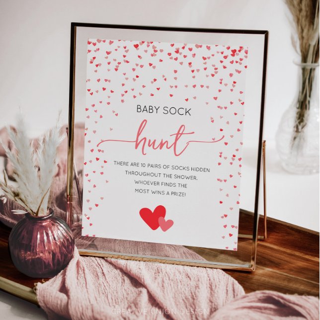 Póster Juego de Baby Shower de Rótulo de caza de niños (little sweetheart baby shower)