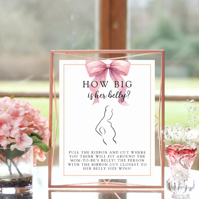 Póster Juego de Baby Shower de tamaño Belly rosado elegan (Subido por el creador)