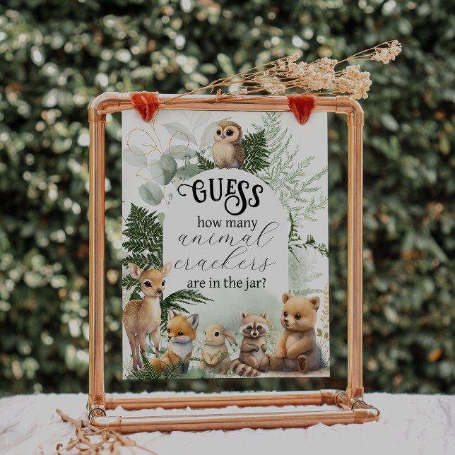 Póster Juego de Baby Shower de Woodland Animal Greenery (Subido por el creador)