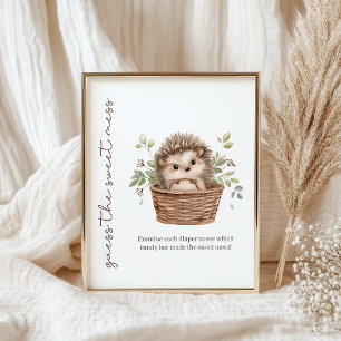 Póster Juego de Baby Shower del Desorden Dulce Erizo Pequ