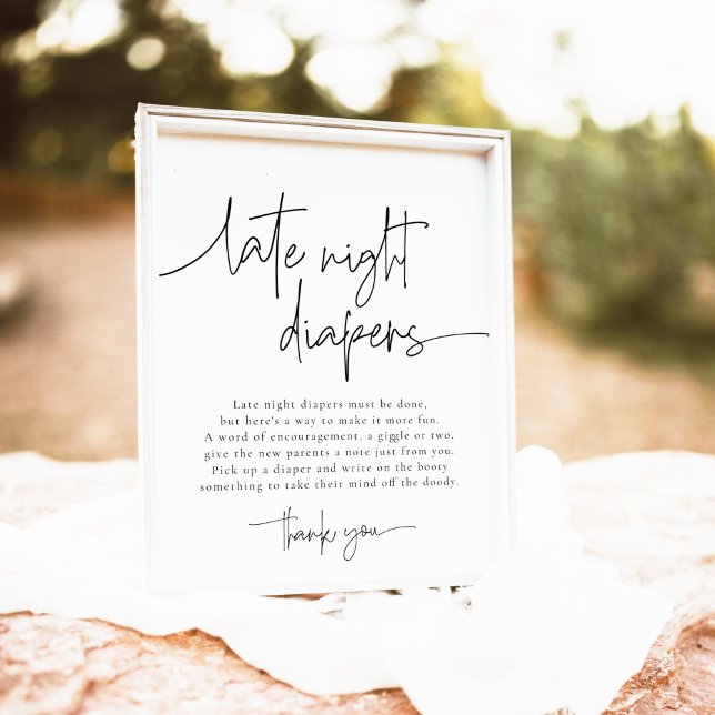 Póster Juego de Baby Shower EMERY Late Night Diapers (Subido por el creador)