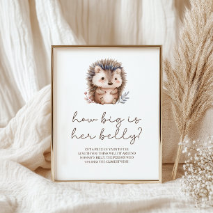 Póster Juego de Baby Shower Erizo Pequeño Tiene Gran Barr