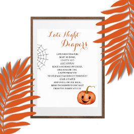 Póster Juego de Baby Shower Halloween de Late Night Diape