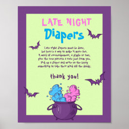 Póster Juego de Baby Shower Halloween de Late Night Diape