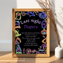 Póster Juego de Baby Shower "Late Night Diapers" de Hallo