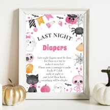 Juego de Baby Shower "Late Night Diapers" de Hallo
