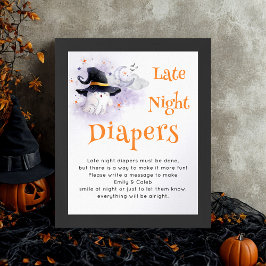 Póster Juego de Baby Shower 'Late Night Diapers' de Hallo