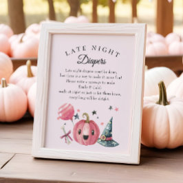 Póster Juego de Baby Shower "Late Night Diapers" de Hallo